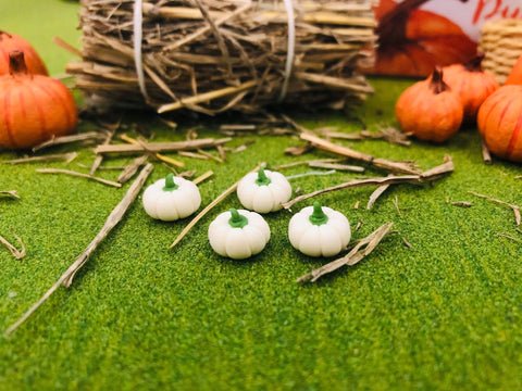 Dollhouse miniature white squash pumpkins