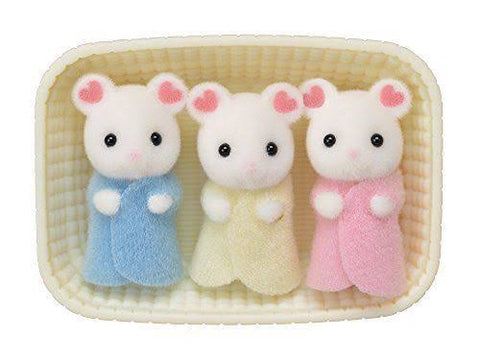 Sylvanian Families Marshmallow Mice triplet babies tiny