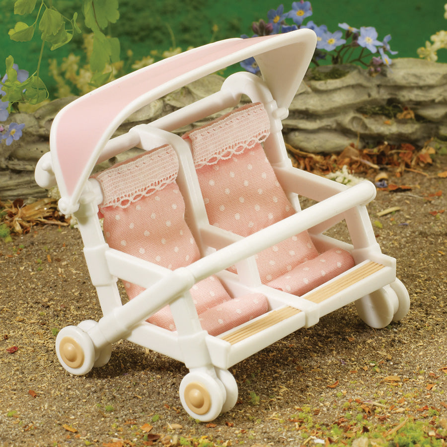 sylvanian families double pushchair