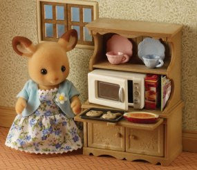 Sylvanian Families Welsh Dresser With Microwave Sylvanian