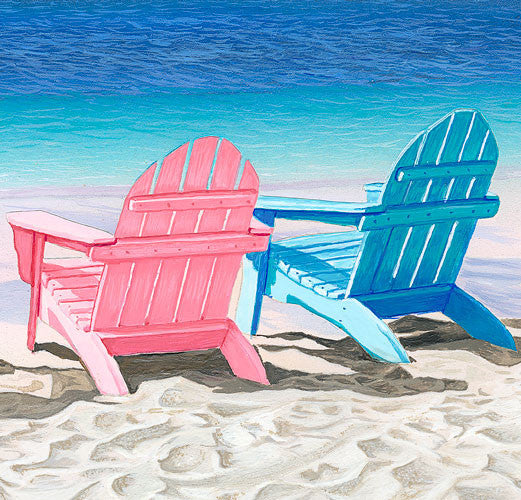 Beach Chairs Art Print Beach Art Ocean Palm Trees Jason Fetko