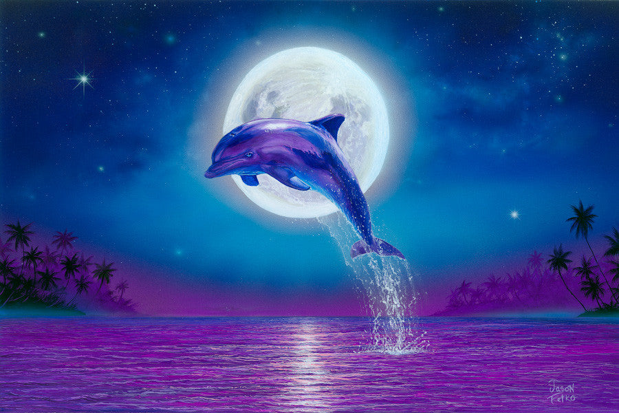 dolphin leaoing towards the stars