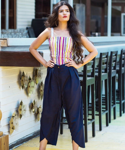 navy blue tulip pants womenswear 