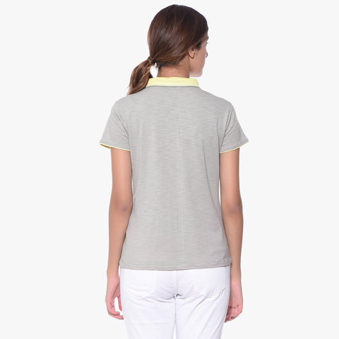 Solid Grey Collar T-shirt