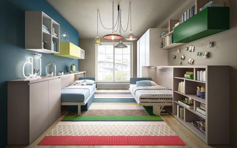 Horizontale Wandbettlösungen für schmale Räume und Kinderzimmer