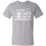I Love Cats They’re Purrrfect (Perfect) T-Shirt Men’s V-Neck T-Shirt