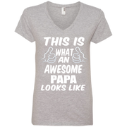 This is What an Awesome Papa Looks Like Ladies’ V-Neck T-Shirt