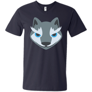 Wolf Face Emoji Men’s V-Neck T-Shirt