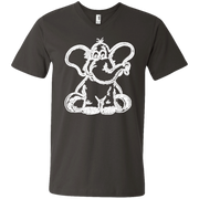 Cartoon Elephant Stencil Men’s V-Neck T-Shirt