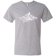 Banksy’s Shark Bar-code Men’s V-Neck T-Shirt