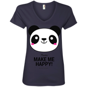 Pandas Make Me happy, You Not so Much! Ladies’ V-Neck T-Shirt