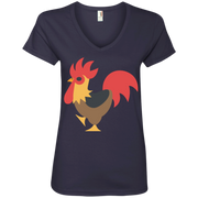 Cock Emoji Ladies’ V-Neck T-Shirt