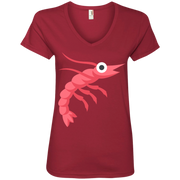 Shrimp Emoji Ladies’ V-Neck T-Shirt