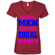 Real Men Support Equal Rights Ladies’ V-Neck T-Shirt
