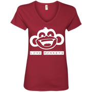 Love Monkeys Cheeky Monkey Ladies’ V-Neck T-Shirt