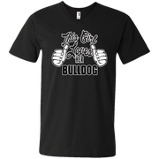 This Girl Loves Her Bulldog Men’s V-Neck T-Shirt