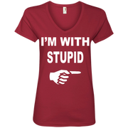 Im With Stupid Ladies’ V-Neck T-Shirt