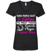 Some People Wait A Lifetime to meet their Favourite Baseball Player. Ladies’ V-Neck T-Shirt