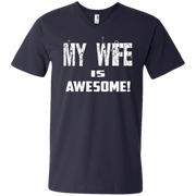 My Wife is Awesome Men’s Printed V-Neck T-Shirt