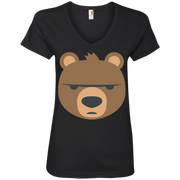 Big Bear Emoji Ladies’ V-Neck T-Shirt