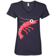 Shrimp Emoji Ladies’ V-Neck T-Shirt