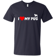 I Love My Pug Men’s V-Neck T-Shirt