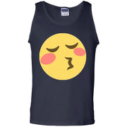 Whistling Rose Red Cheeks Emoji Face Tank Top