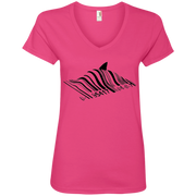 Shark Barcode Graffiti  Ladies’ V-Neck T-Shirt