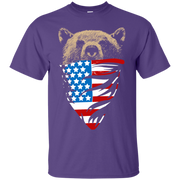 Bear Wearing American Flag Bandanna T-Shirt
