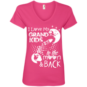 I Love My Grand kids to the Moon and Back Ladies’ V-Neck T-Shirt