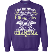 Tent Pitching, Fish Catching, Camping Kinda Grandma Sweatshirt