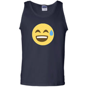 Nervous Laugh Emoji Face Tank Top