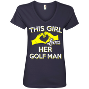 This Girl Loves Her Golf Man Ladies’ V-Neck T-Shirt