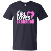This Girl Loves her Labrador Men’s V-Neck T-Shirt