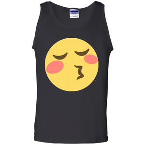 Whistling Rose Red Cheeks Emoji Face Tank Top