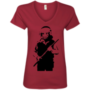 Riot Police Smiling! Protest  Ladies’ V-Neck T-Shirt