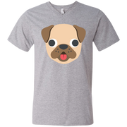 Pug Face Emoji Men’s V-Neck T-Shirt