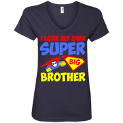 I Love my Super Big Brother Ladies’ V-Neck T-Shirt