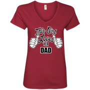This Girl Loves Her Dad Ladies’ V-Neck T-Shirt