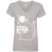 Banksy’s Rats Free Hugs Ladies’ V-Neck T-Shirt