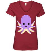 Octopus Emoji Ladies’ V-Neck T-Shirt