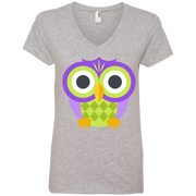 Owl Emoji Ladies’ V-Neck T-Shirt