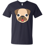 Pug Face Emoji Men’s V-Neck T-Shirt