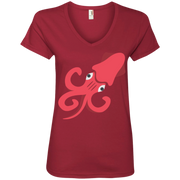 Squid Emoji Ladies’ V-Neck T-Shirt