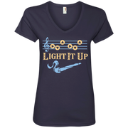 Zelda Light Up Weed Meme Ladies’ V-Neck T-Shirt