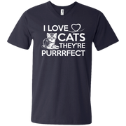 I Love Cats They’re Purrrfect (Perfect) T-Shirt Men’s V-Neck T-Shirt