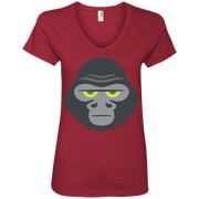 Gorilla Emoji Ladies’ V-Neck T-Shirt