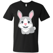 Happy Rabbit Emoji Men’s V-Neck T-Shirt