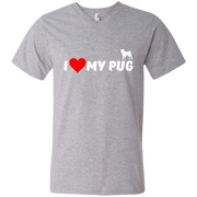 I Love my Pug Men’s V-Neck T-Shirt