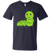 Waving Caterpillar Emoji Men’s V-Neck T-Shirt